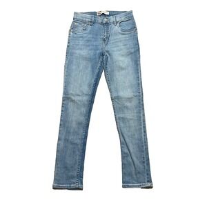 Levi's 512 Jeans Womens 27x27 Blue Denim Slim Tapered Fit Red‎ Tab Light Wash